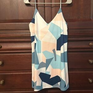 Women VNeck Printed Strap Dress